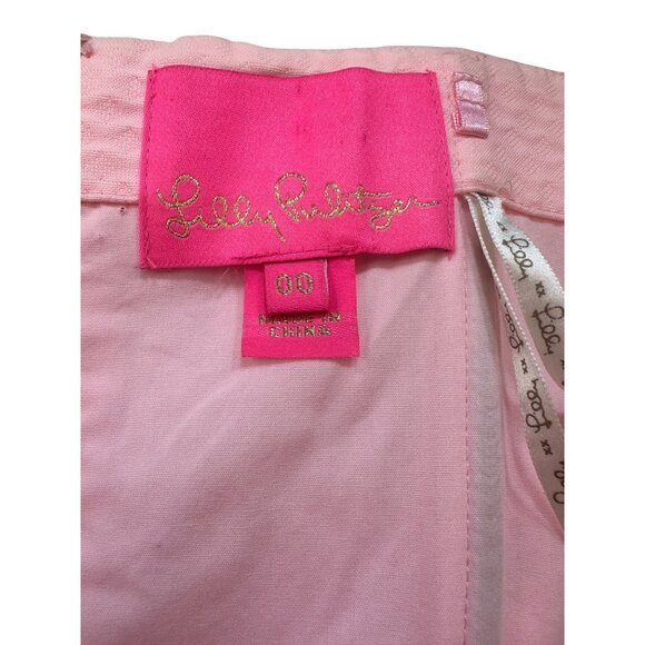 Lilly Pulitzer Kade Pink Barbie Strapless Dress With Gold Lace Accent & Back Zip - Picture 7 of 7